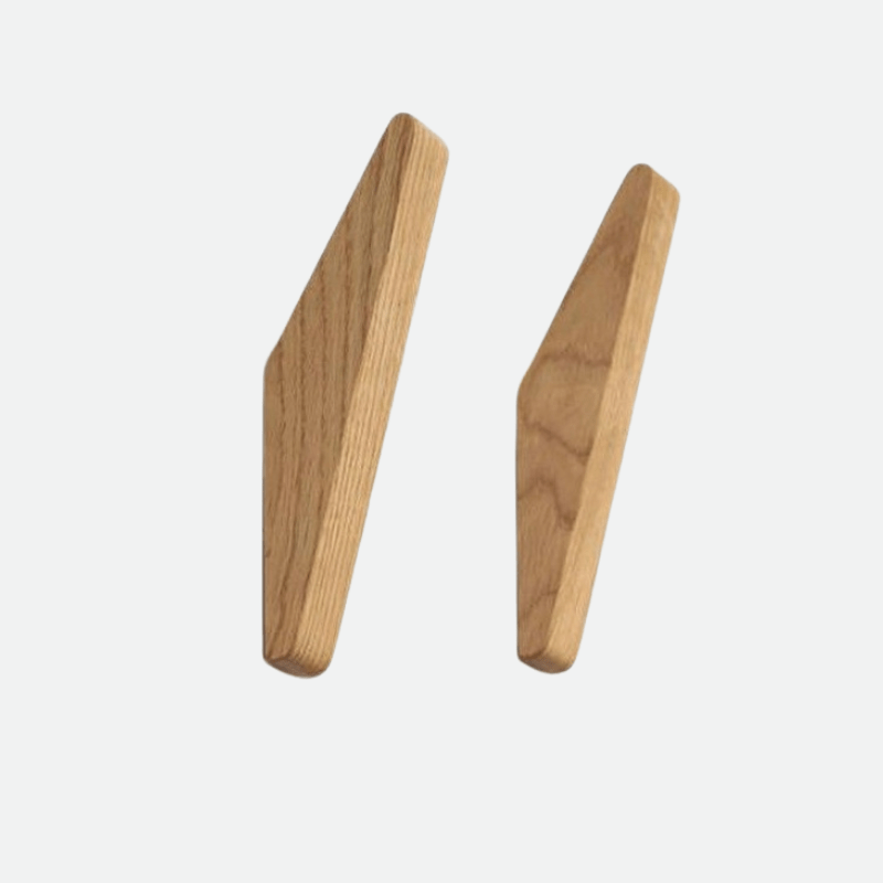 Natural Wood Wall Hooks with Rustic Two-Tone Grain Finish – Simple Mount Design for Entryway & Bedroom | Thomler