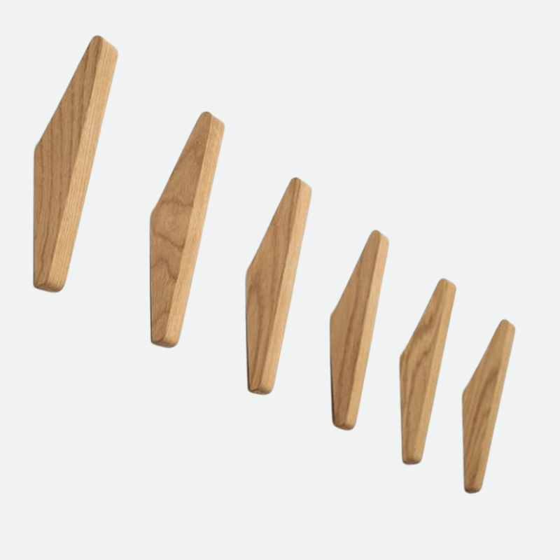 Natural Wood Wall Hooks with Rustic Two-Tone Grain Finish – Simple Mount Design for Entryway & Bedroom | Thomler