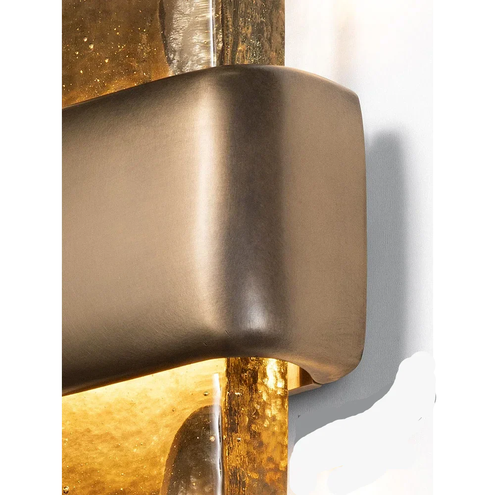 Wall Lamp Copper Crystal 19.7 in Warm White Bedroom Hallway Modern Vertical Sconce Lighting Fixture | Thomler
