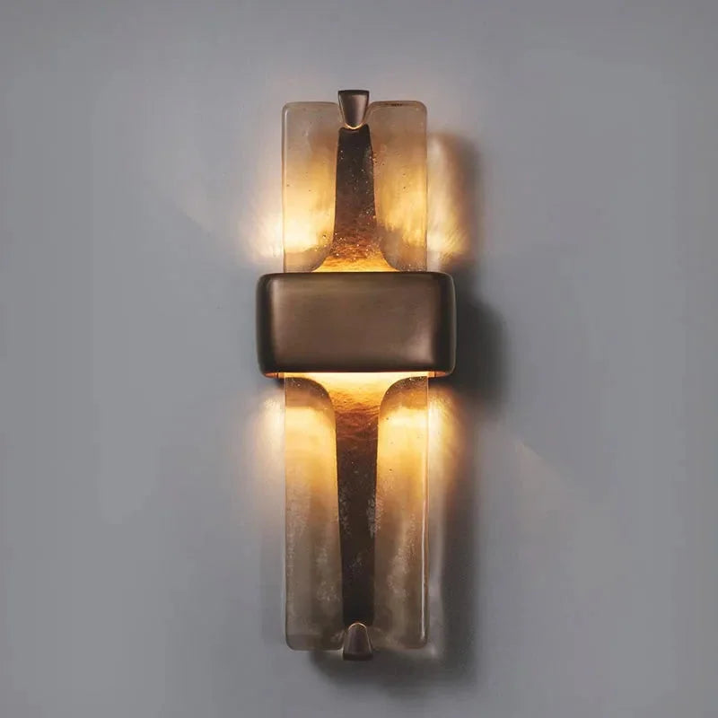 Wall Lamp Copper Crystal 19.7 in Warm White Bedroom Hallway Modern Vertical Sconce Lighting Fixture | Thomler