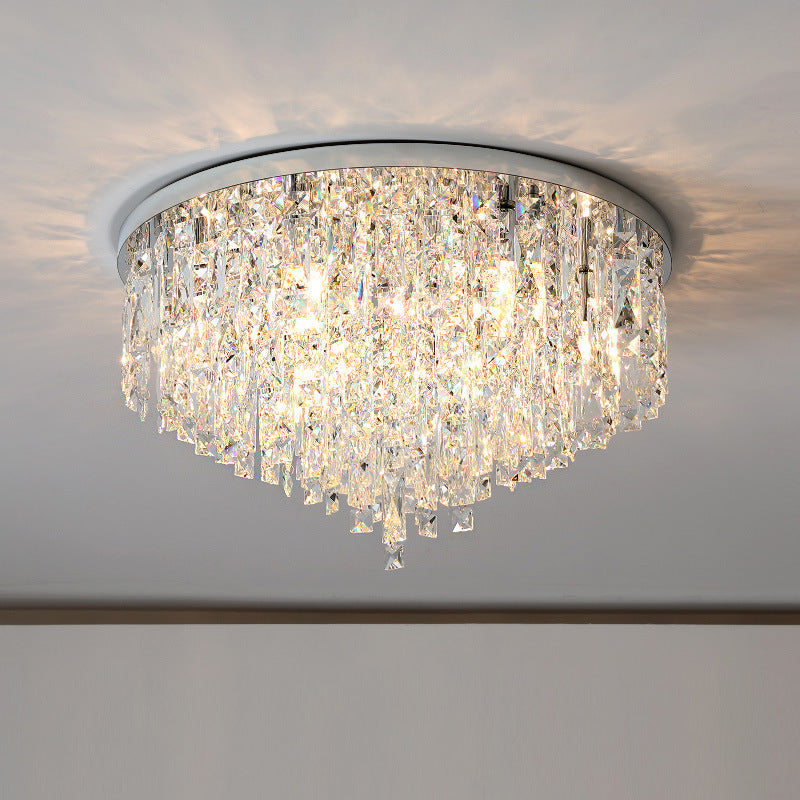 Tiered Crystal Chandelier with LED Lights – Adjustable Height Dining Room Ceiling Fixture in Gold or Silver Finish | Thomler