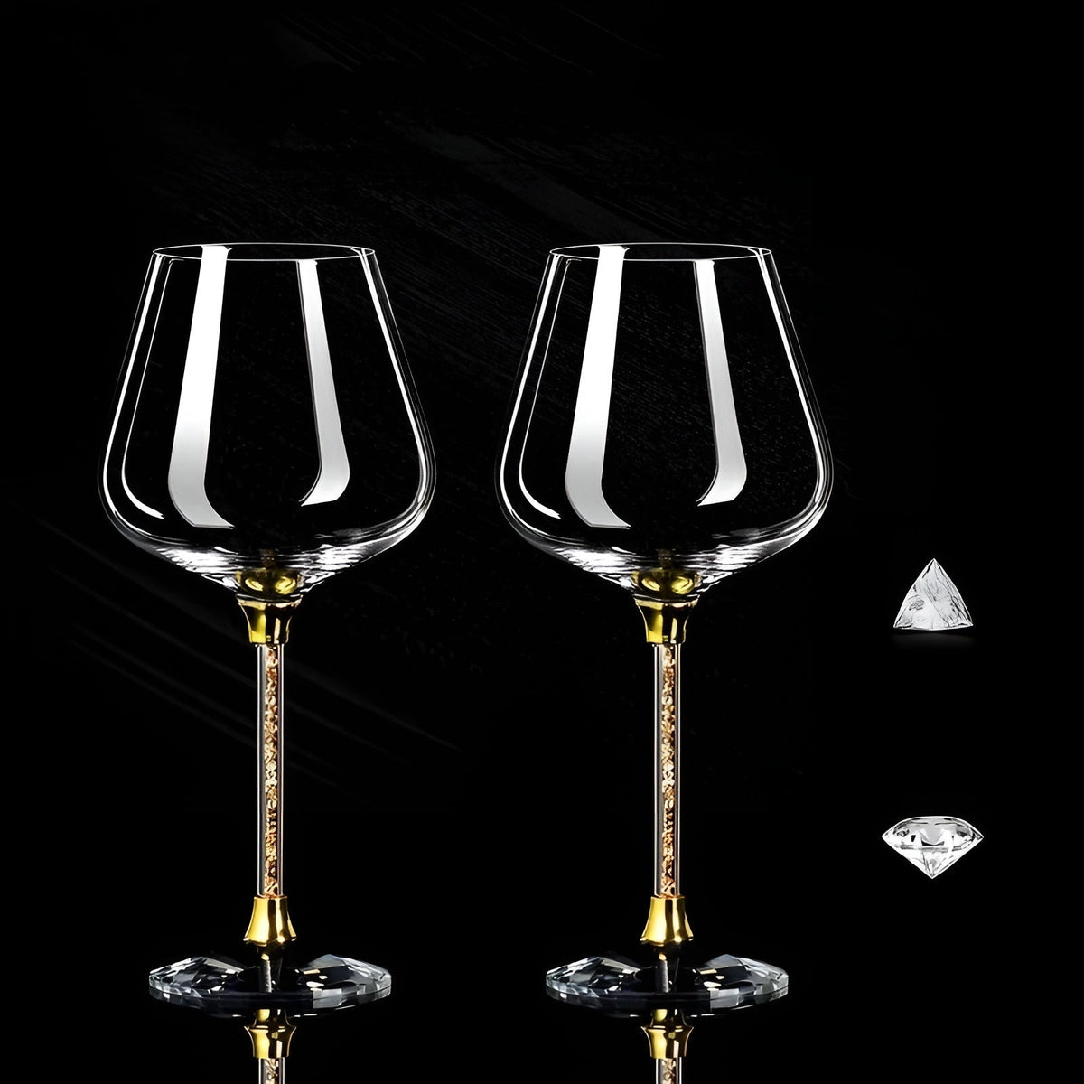 Wine Glasses Set of 2 Premium Stemware Clear Crystal Barware 17.6 oz Stemmed Goblets for Red White Wine Dinner Party Anniversary Wedding | Thomler