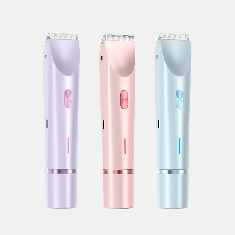 Rechargeable Women's Body Trimmer with Ceramic Blades for Sensitive Skin | Dual Head Cordless Grooming Tool for Bikini Area | Waterproof | Thomler
