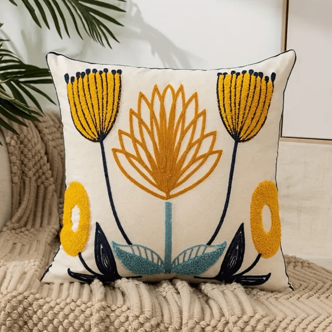 Botanical Print Throw Pillow Cover 18×18 Inch | Removable Cushion Case for Couch & Bed | Thomler