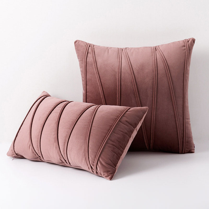 Cushion Cover Velvet Polyester 45.0 cm Pink Sofa Bedroom Decorative Throw Pillow Case Soft Modern | Thomler