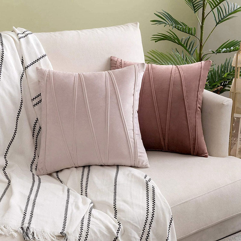 Cushion Cover Velvet Polyester 45.0 cm Pink Sofa Bedroom Decorative Throw Pillow Case Soft Modern | Thomler