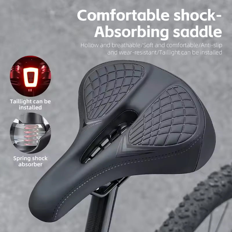 Mountain Bike Saddle with Ventilated Mesh, Spring Suspension & Taillight Mount for All-Terrain Cycling | Thomler