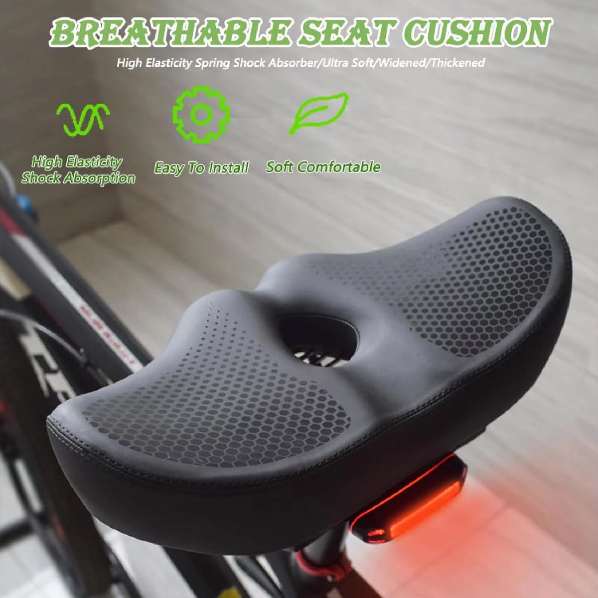 Ergonomic Split Saddle for Bicycles – Pressure-Free Cycling Seat with Spring Suspension & Wide Cushion | Thomler
