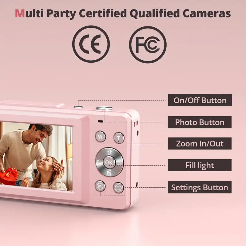 Digital Camera Compact 1080p Video Retro Style Travel Photography Vintage Snapshot Camera With Large Screen | Thomler
