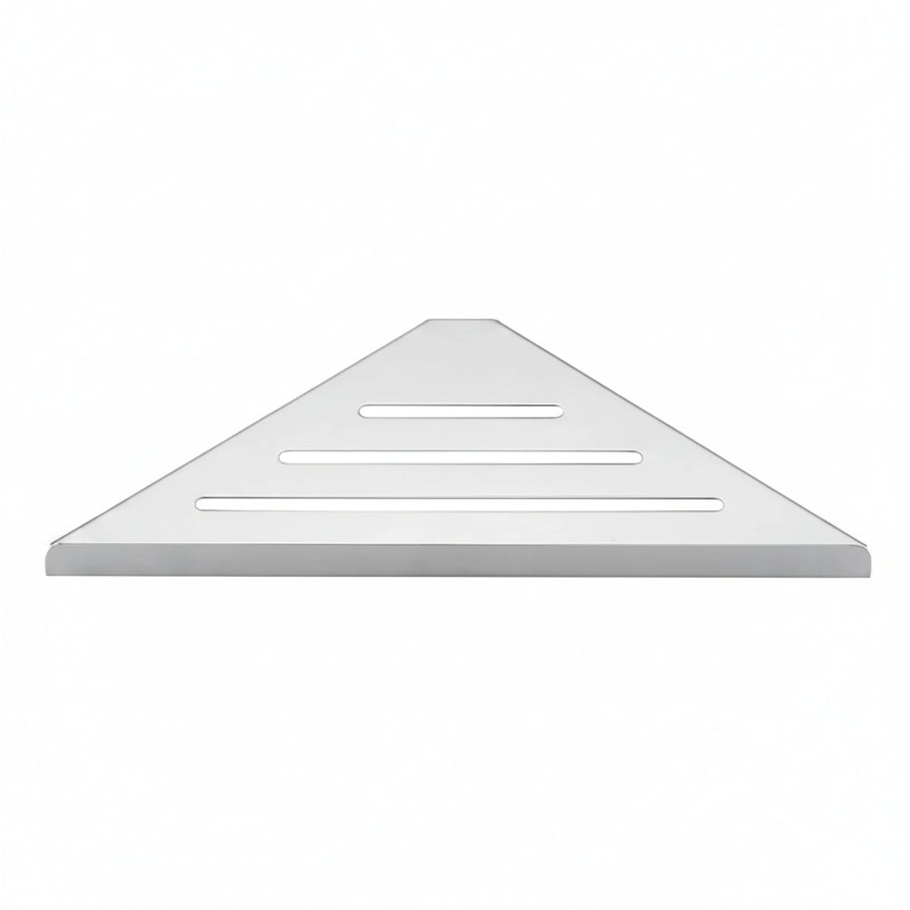 Rust-Proof Triangle Bathroom Caddy with Drainage Base & Anti-Slip Guard Rail for Wet Areas | Thomler
