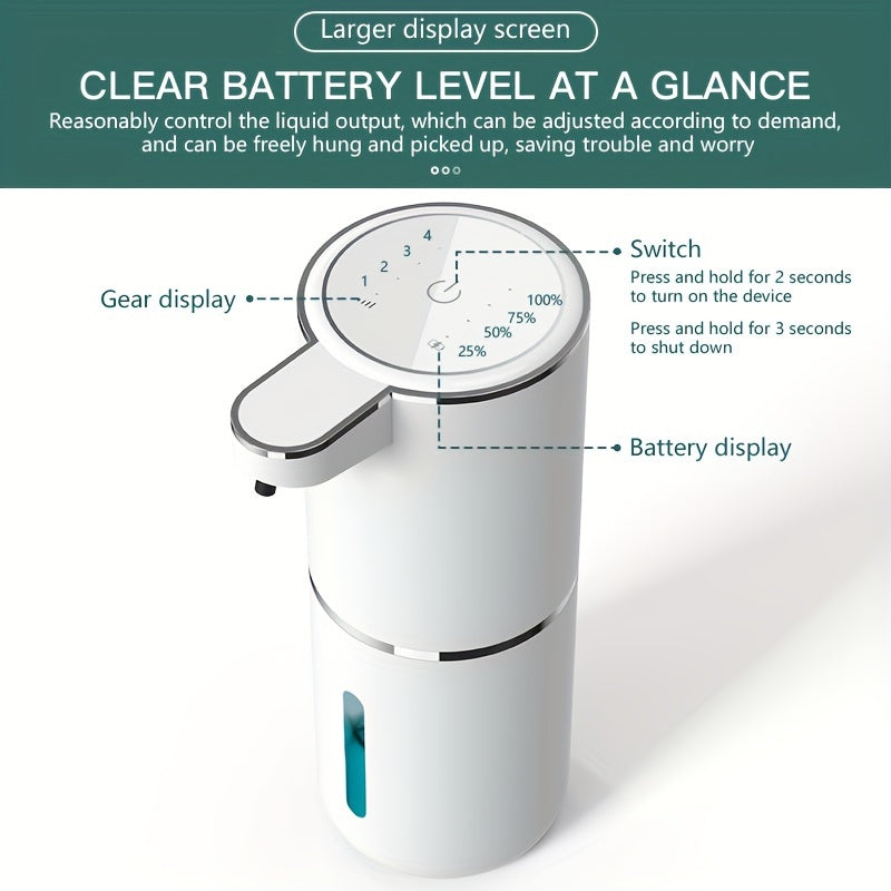 Automatic Soap Dispenser Plastic 380 ml White Wall Mounted Bathroom Kitchen Touchless Foam Sensor Dispenser USB Rechargeable | Thomler