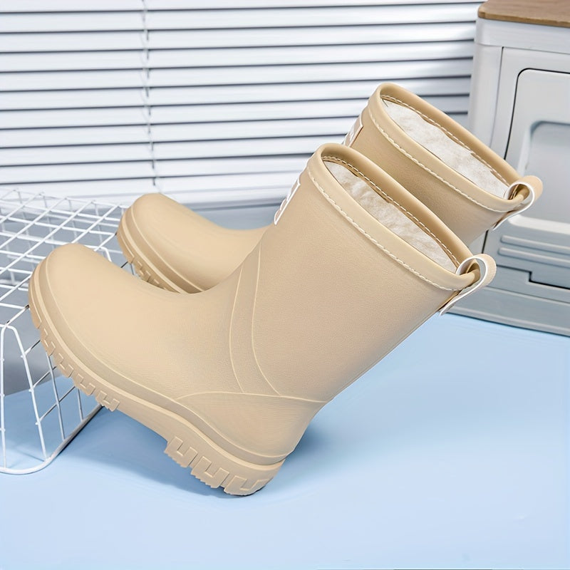 Insulated Slip-On Rain Boots for Women – Fleece-Lined, Waterproof Design for Cold Weather & Wet Conditions | Thomler