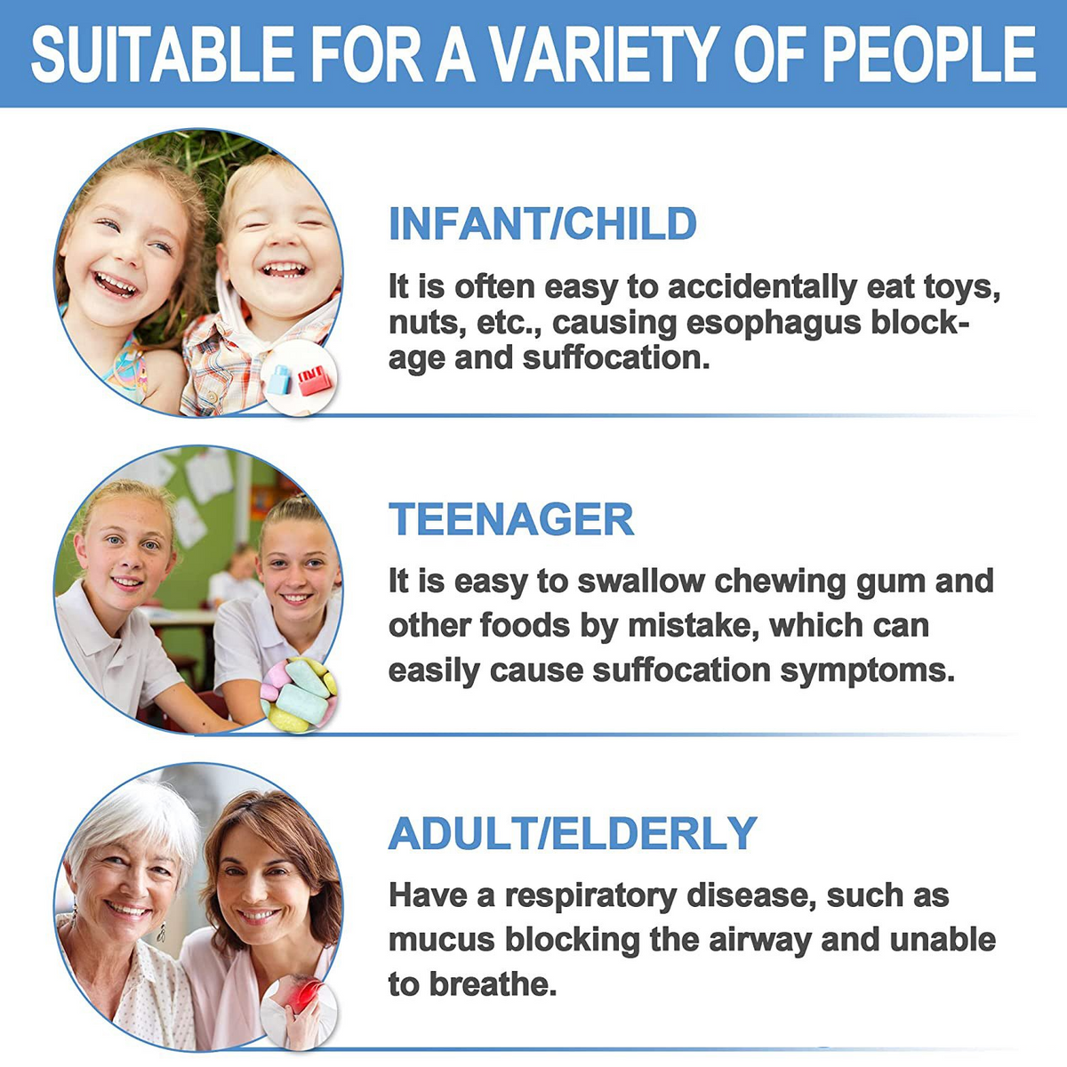 Manual Airway Relief Device with Reusable Masks for Adults & Kids | Thomler