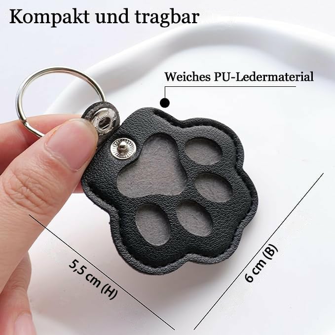 Pet Memorial Keychain with Hidden Keepsake Chamber – Leather Paw Print Charm for Dog & Cat Lovers | Thomler