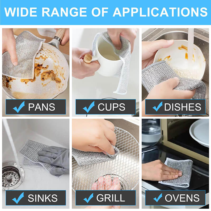 Stainless Steel Scrubbing Pads - Non-Scratch Wire Mesh Kitchen Scourers for Cookware, Dishes & Tough Cleaning Jobs - 20-Pack | Thomler