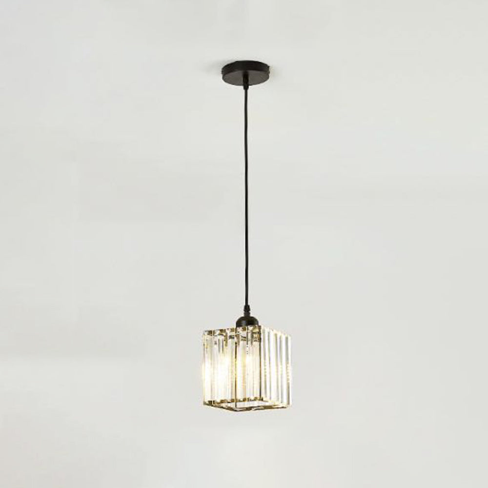 Cylindrical Glass Hanging Fixture with Metal Hardware for Dining Room & Bedroom | Thomler