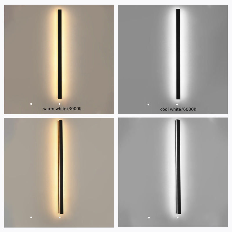 Weatherproof LED Strip Sconce for Patios, Entryways & Porches — IP65 Rated Acrylic Outdoor Fixture in Black | Thomler