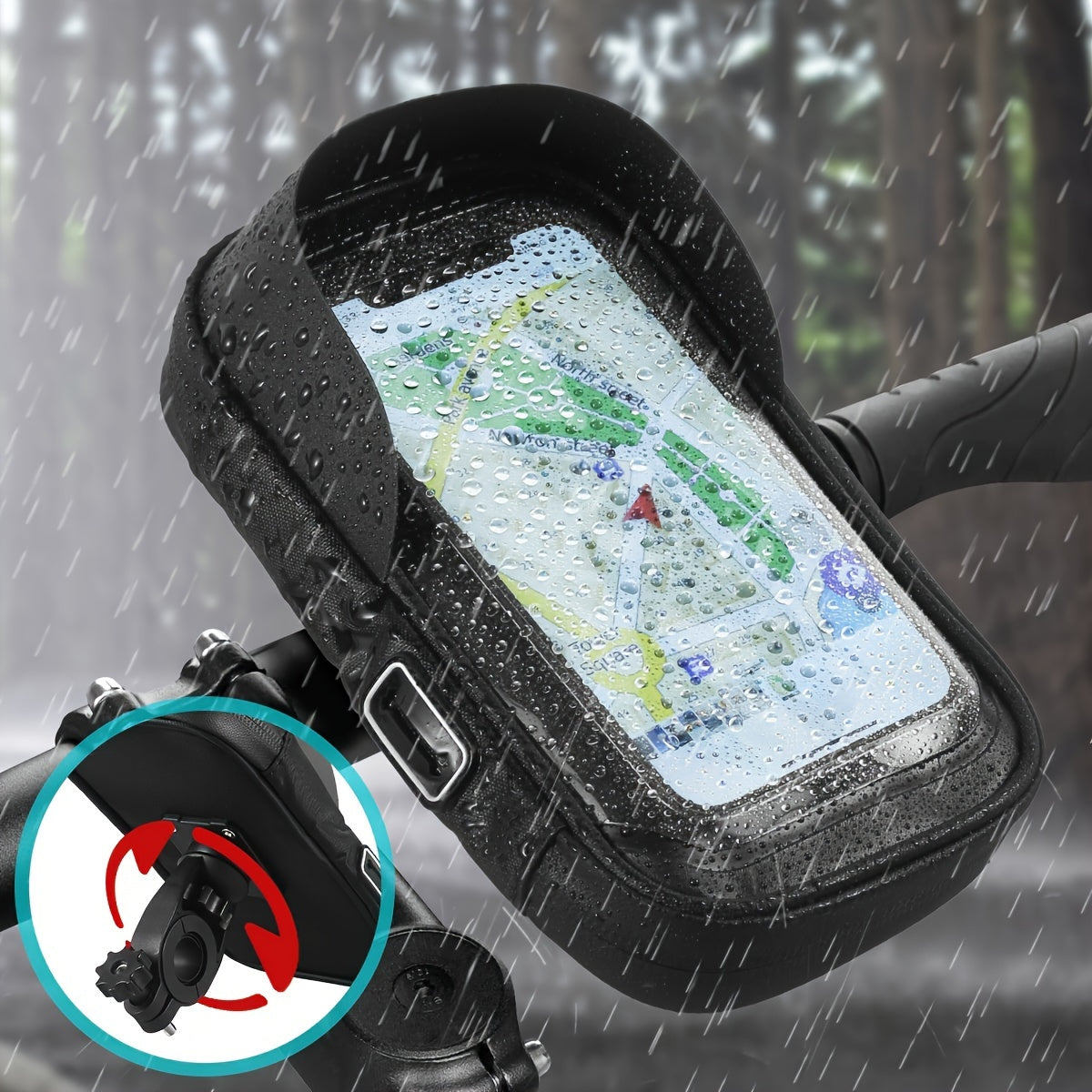 Waterproof Phone Mount for Motorcycle & Bicycle with 360° Rotation | Universal Handlebar Holder for Navigation & Music | Touch-Sensitive | Thomler