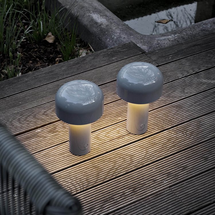Cordless Mushroom Table Lamp with Touch Dimmer & USB-C Rechargeable Battery for Bedroom, Desk & Outdoor | Thomler