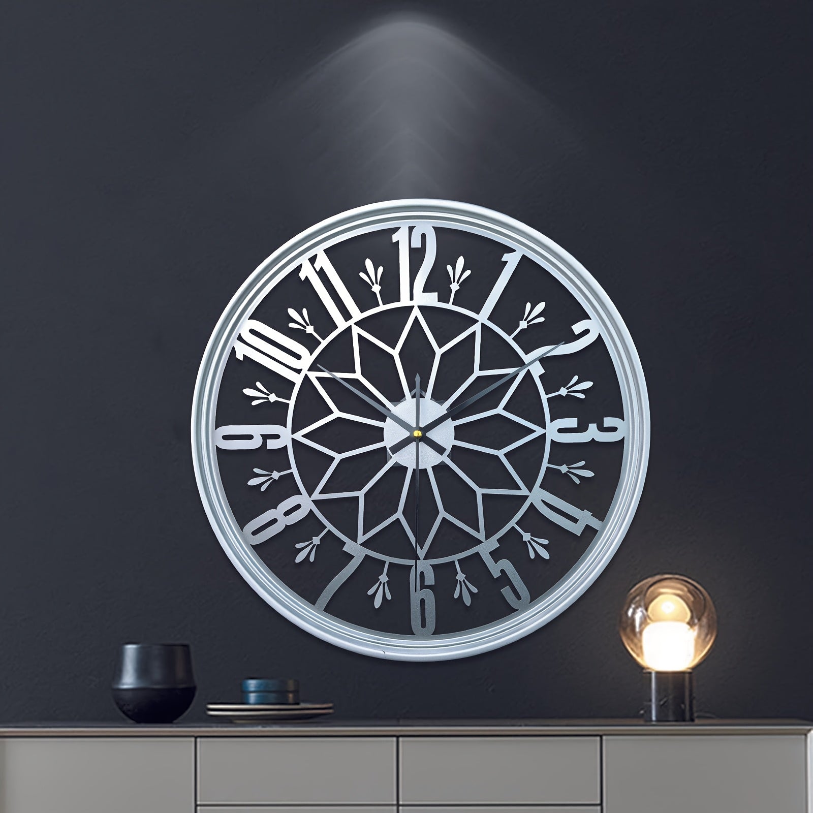 Retro Metal Wall Clock Silent Quartz Movement Industrial Home Office Decor No Ticking Quiet Battery Operated Vintage Handcrafted Look Living | Thomler
