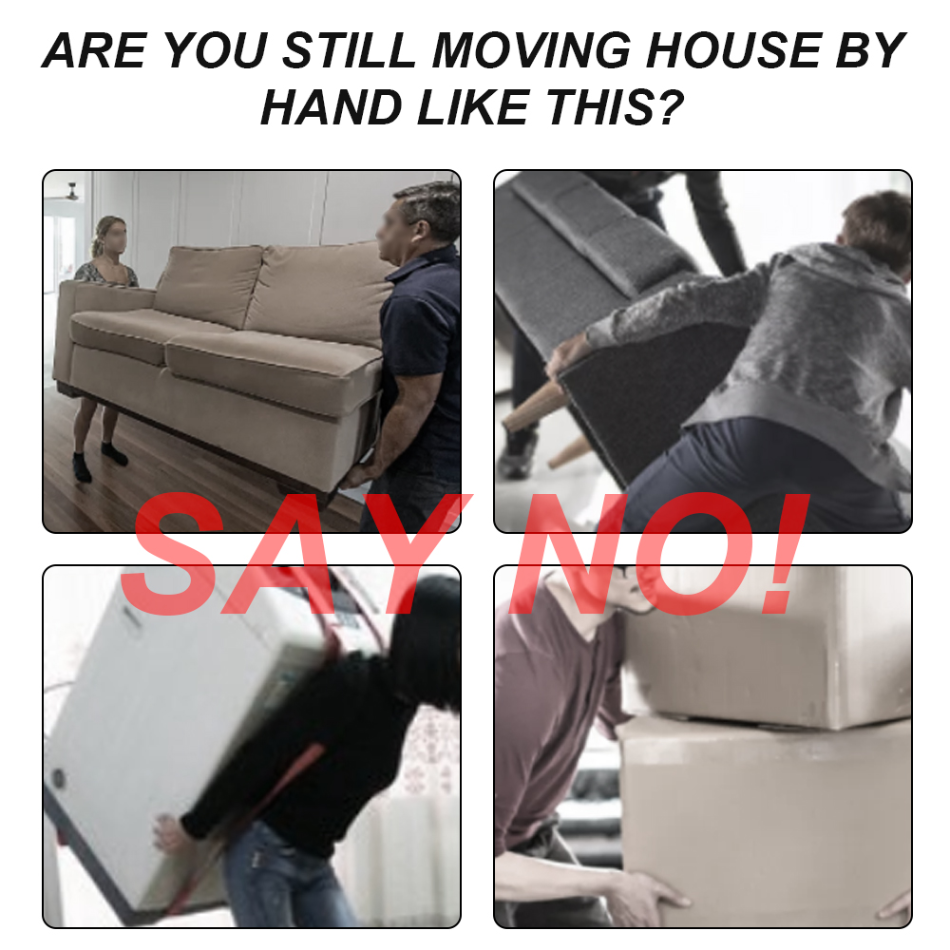 Heavy-Duty Furniture Moving Kit with Lifter Bar & Rolling Pads for Sofas Cabinets Appliances Hardwood Tile Carpet Floors Home Office | Thomler