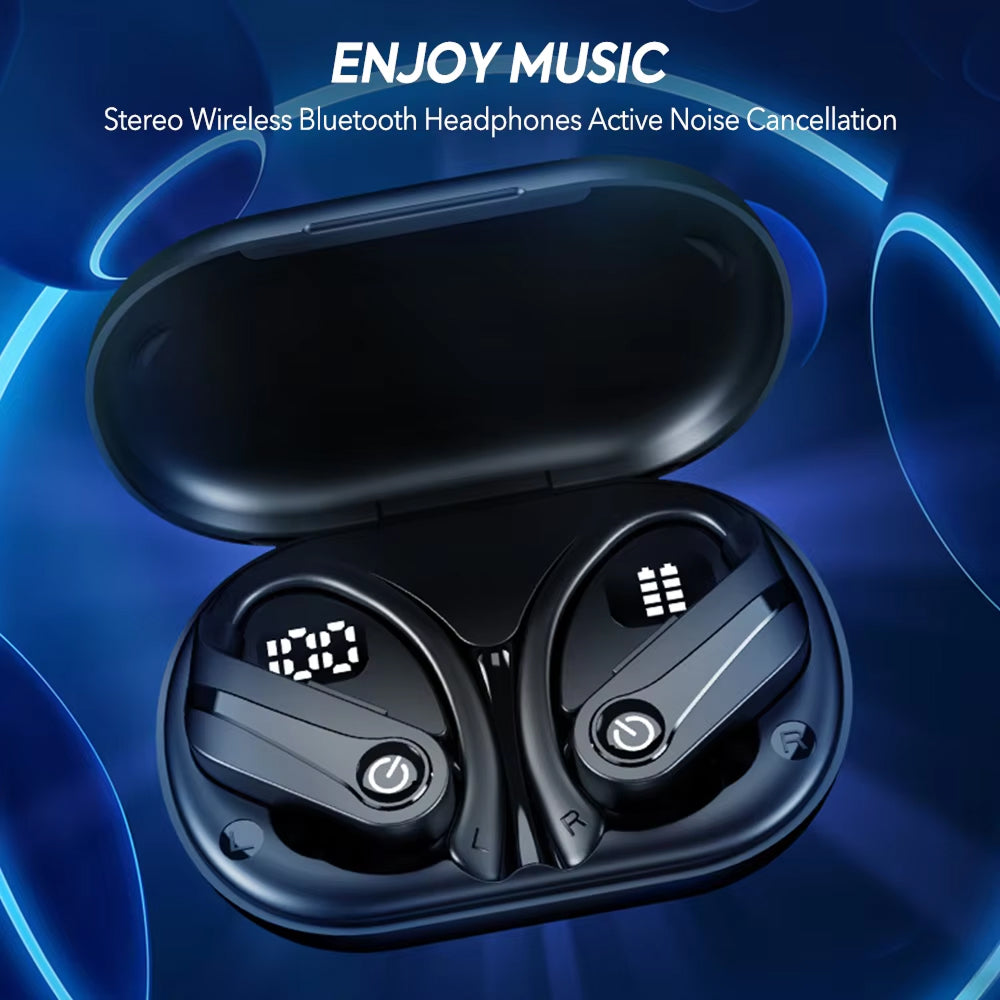 Wireless Sports Earbuds with Ear Hooks IPX7 Waterproof Bluetooth 5.3 Headphones 200-Hour Battery Life Running Gym Workout Fitness Earphones | Thomler