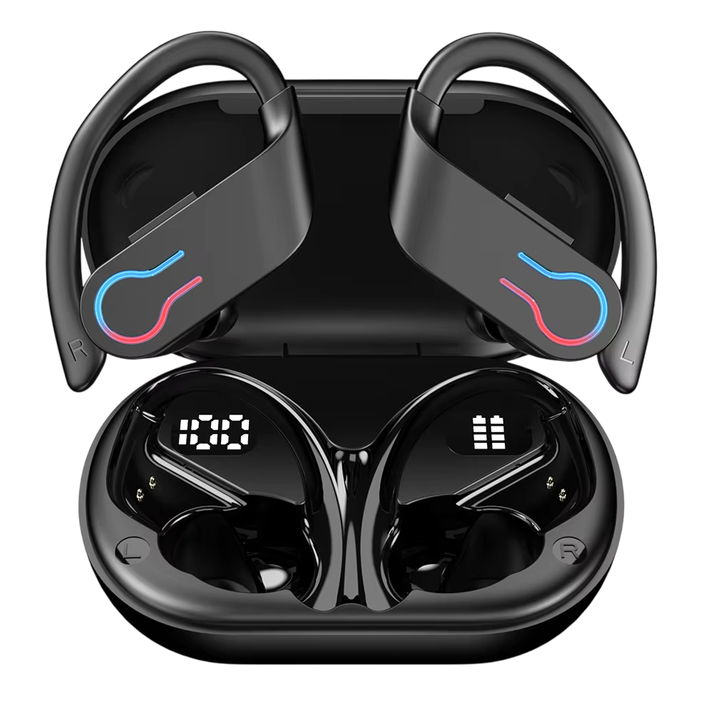 Wireless Sports Earbuds with Ear Hooks IPX7 Waterproof Bluetooth 5.3 Headphones 200-Hour Battery Life Running Gym Workout Fitness Earphones | Thomler