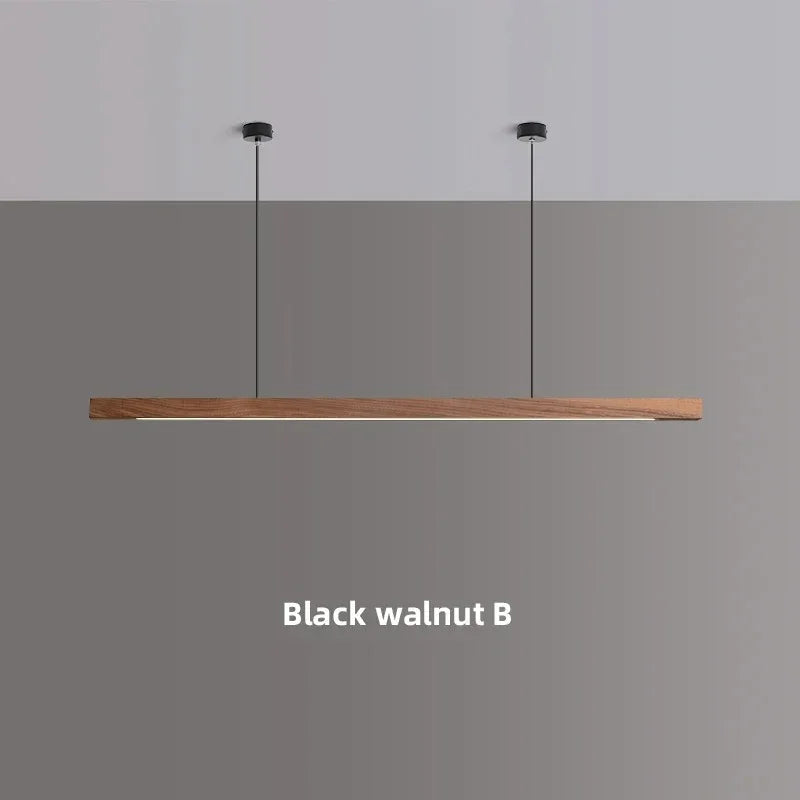 Pendant Light Wood LED 80.0 cm Linear Dining Table Kitchen Island Hanging Ceiling Lamp Dimmable Scandinavian | Thomler