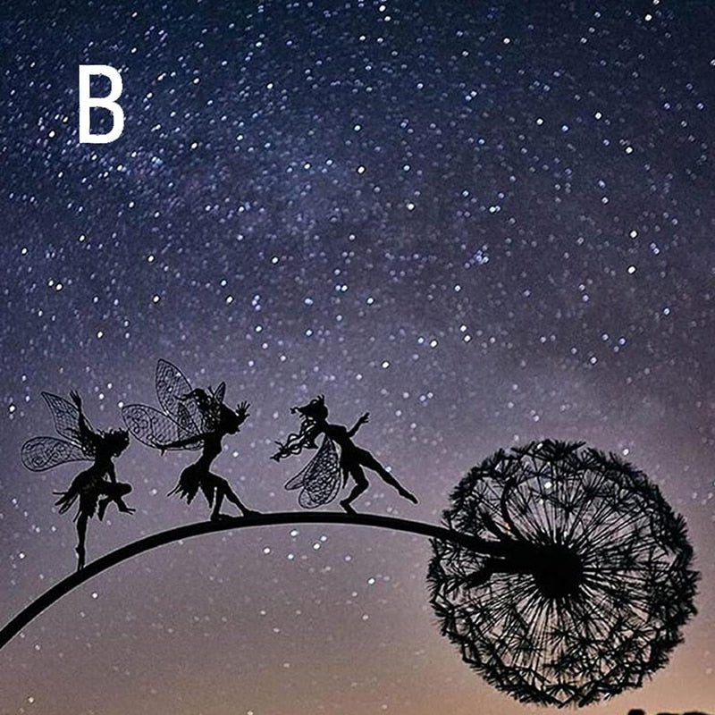 Spinning Fairy Garden Stake Wind Spinner Metal Dandelion Yard Art Outdoor Decor for Flower Beds Patio Lawn Pathways Whimsical Sculpture with | Thomler