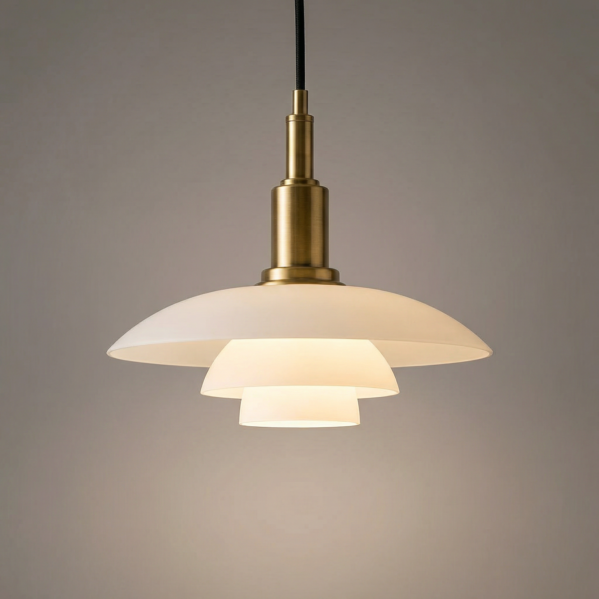 Scandinavian Glass Pendant Light, Adjustable Height Ceiling Fixture, E27 Socket, Minimalist Hanging Lamp for Kitchen Island, Dining Room | Thomler