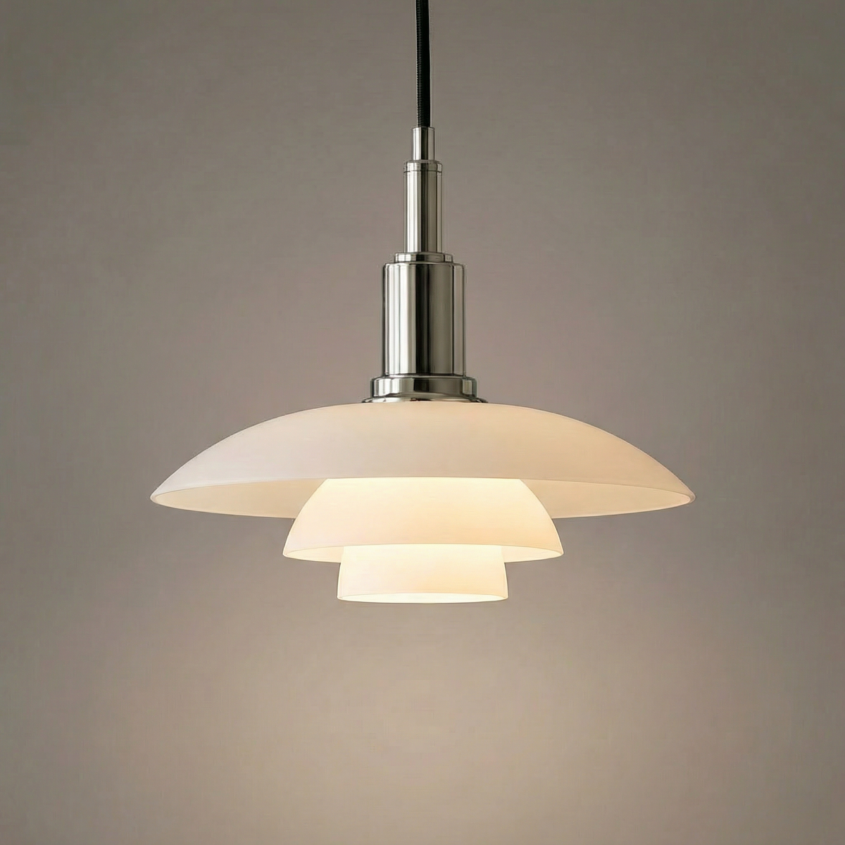 Scandinavian Glass Pendant Light, Adjustable Height Ceiling Fixture, E27 Socket, Minimalist Hanging Lamp for Kitchen Island, Dining Room | Thomler