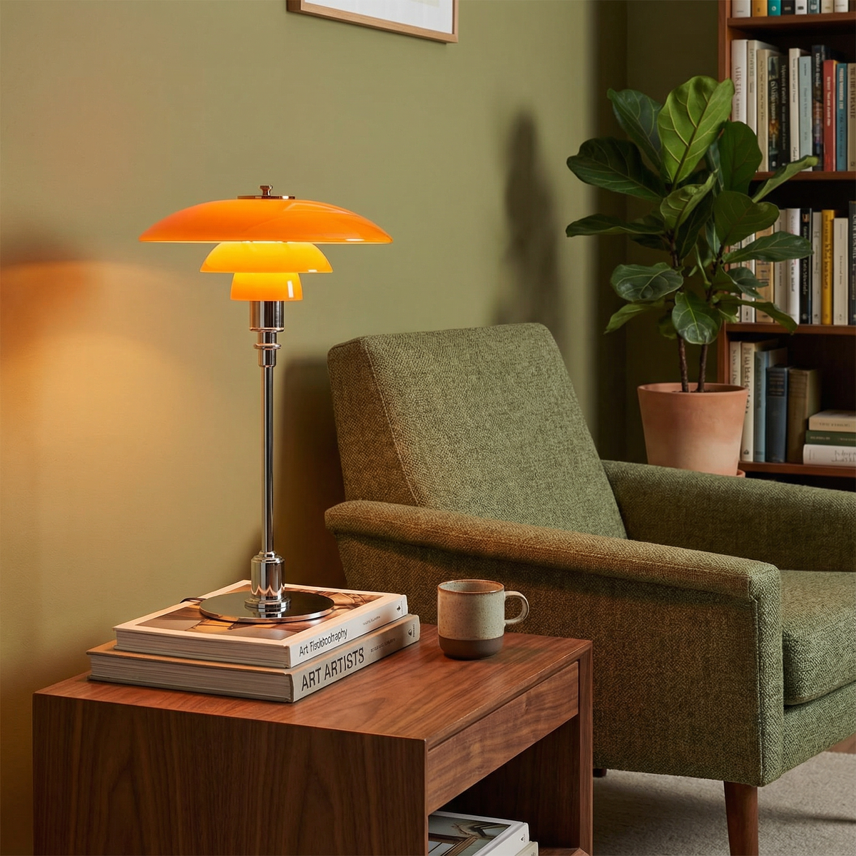 Modern Glass Globe Table Lamp with Dimmer Switch for Bedroom & Living Room – LED Accent Light with Gold or Silver Metal Base | Thomler