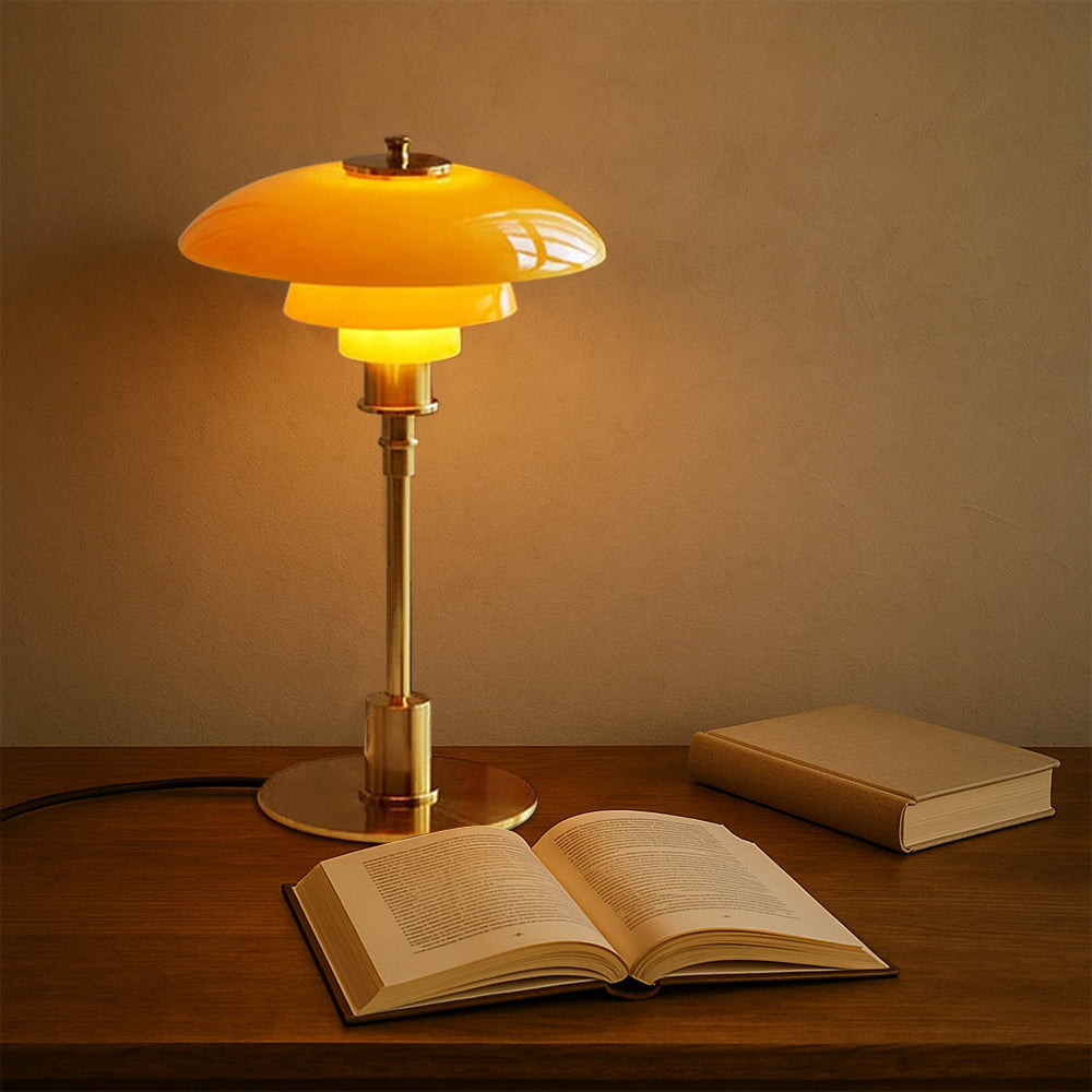 Modern Glass Globe Table Lamp with Dimmer Switch for Bedroom & Living Room – LED Accent Light with Gold or Silver Metal Base | Thomler