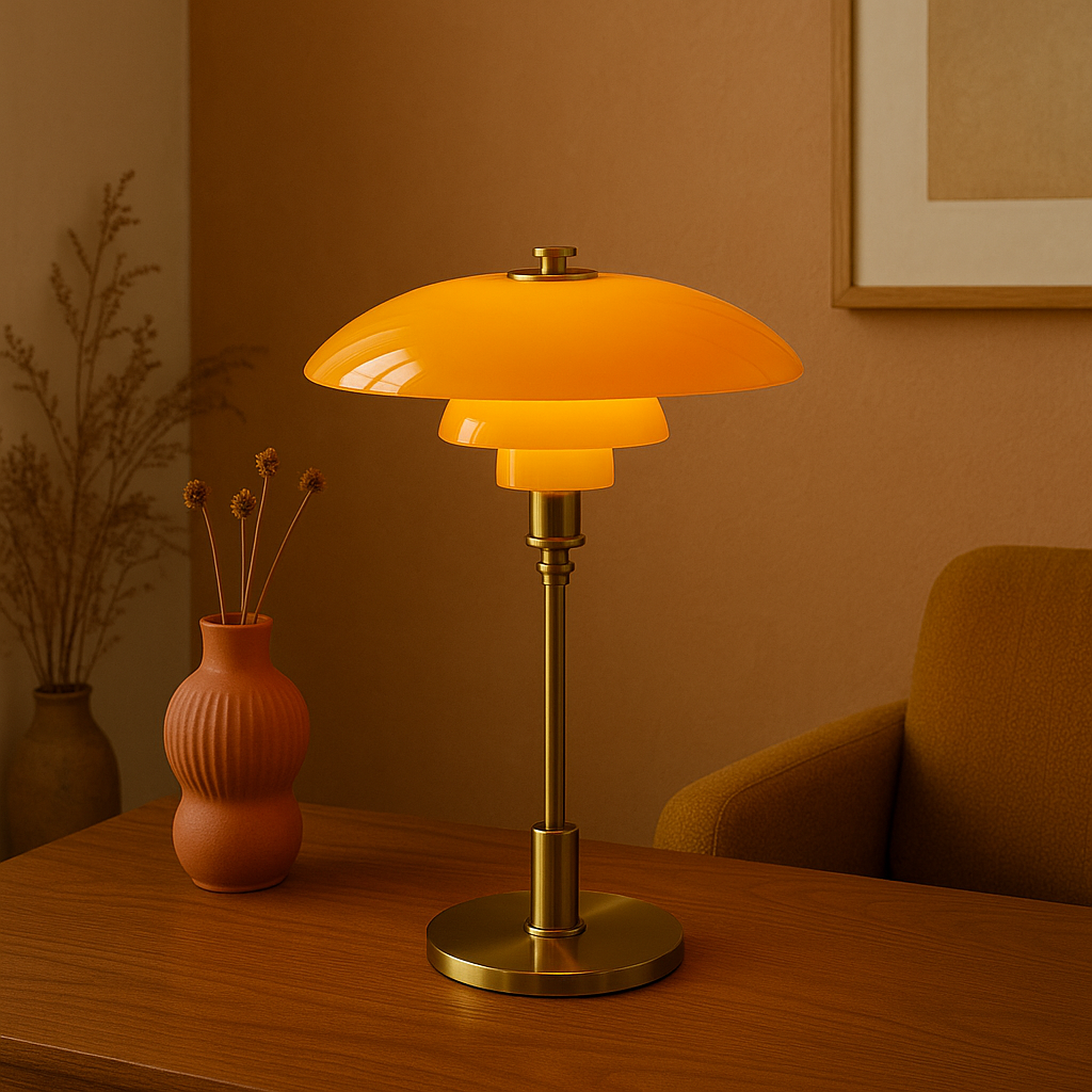 Modern Glass Globe Table Lamp with Dimmer Switch for Bedroom & Living Room – LED Accent Light with Gold or Silver Metal Base | Thomler