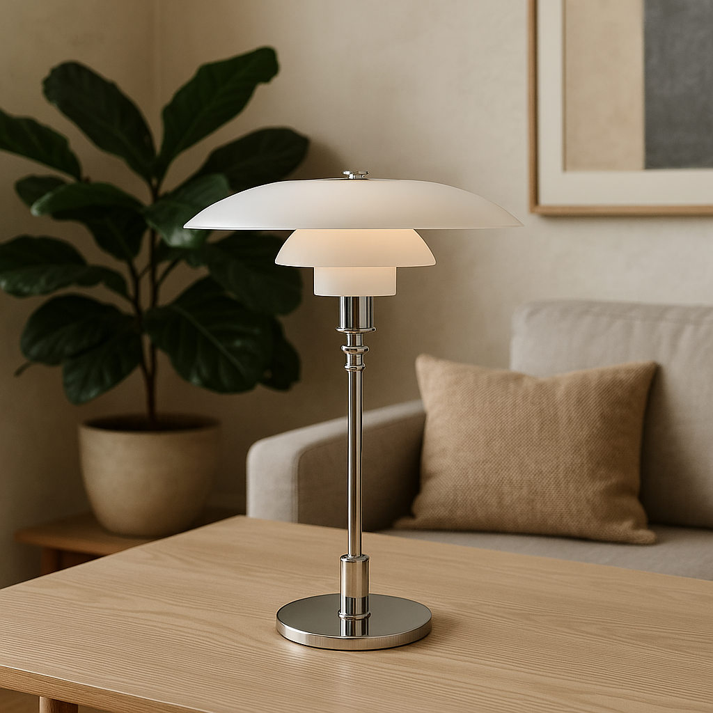 Modern Glass Globe Table Lamp with Dimmer Switch for Bedroom & Living Room – LED Accent Light with Gold or Silver Metal Base | Thomler