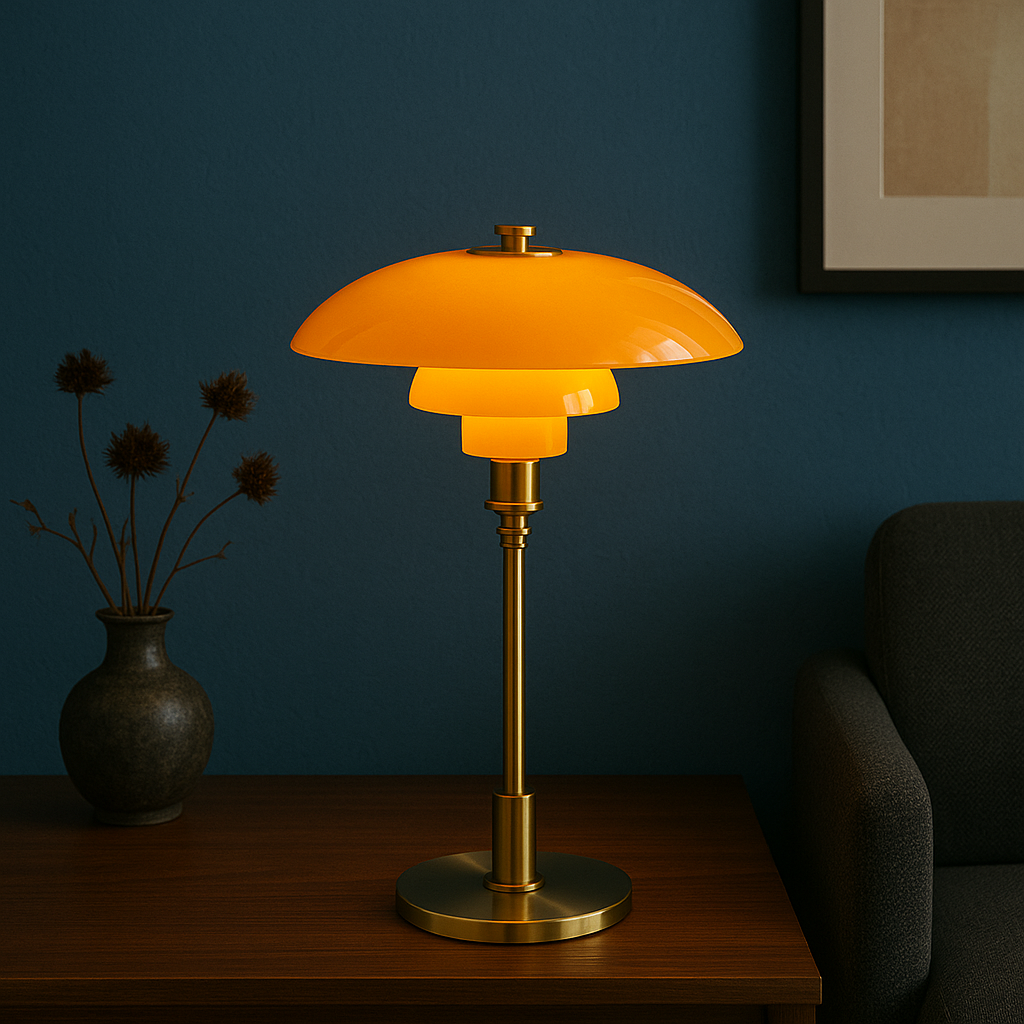 Modern Glass Globe Table Lamp with Dimmer Switch for Bedroom & Living Room – LED Accent Light with Gold or Silver Metal Base | Thomler