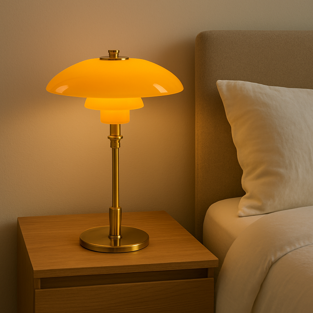 Modern Glass Globe Table Lamp with Dimmer Switch for Bedroom & Living Room – LED Accent Light with Gold or Silver Metal Base | Thomler