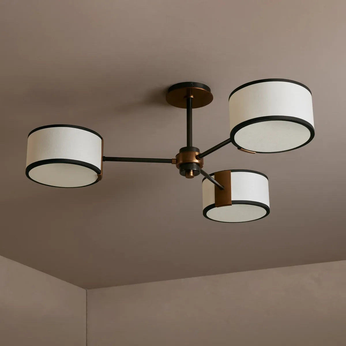 Fabric Drum Ceiling Light 36-Inch – Steel Flush Mount for Living Room, Bedroom, Entryway & Hallway | Thomler