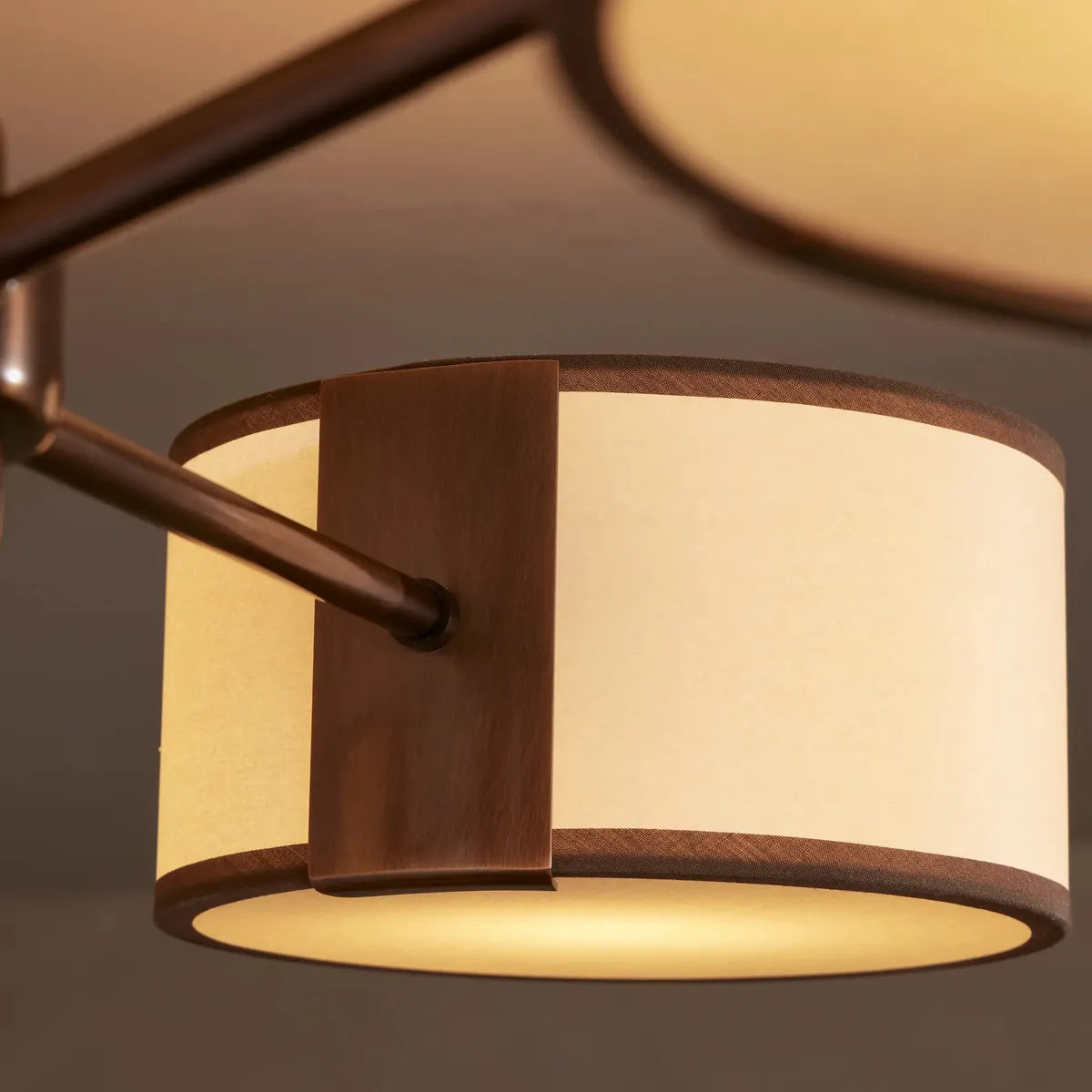 Fabric Drum Ceiling Light 36-Inch – Steel Flush Mount for Living Room, Bedroom, Entryway & Hallway | Thomler
