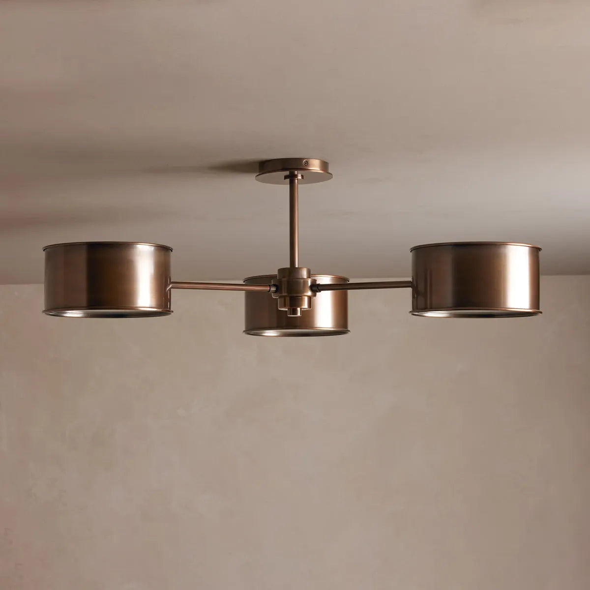 36-Inch Steel Ceiling Light with Diffused Shade for Living Room & Bedroom – French-Inspired Flush Mount Fixture | Thomler