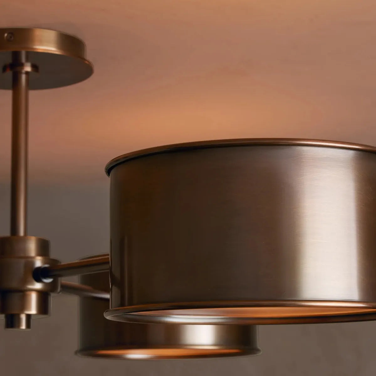 36-Inch Steel Ceiling Light with Diffused Shade for Living Room & Bedroom – French-Inspired Flush Mount Fixture | Thomler