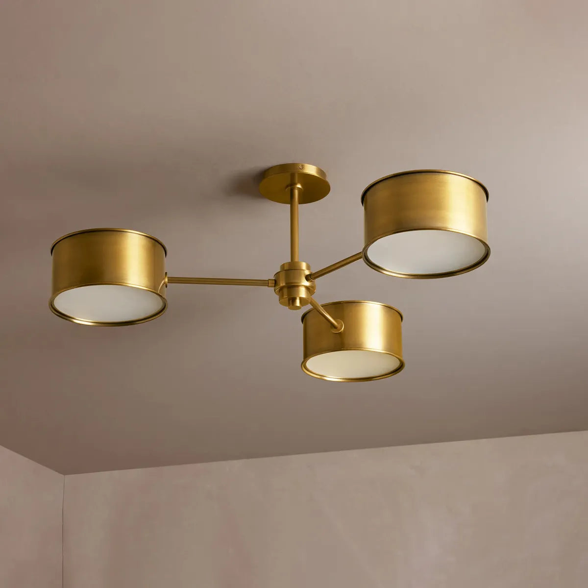 36-Inch Steel Ceiling Light with Diffused Shade for Living Room & Bedroom – French-Inspired Flush Mount Fixture | Thomler