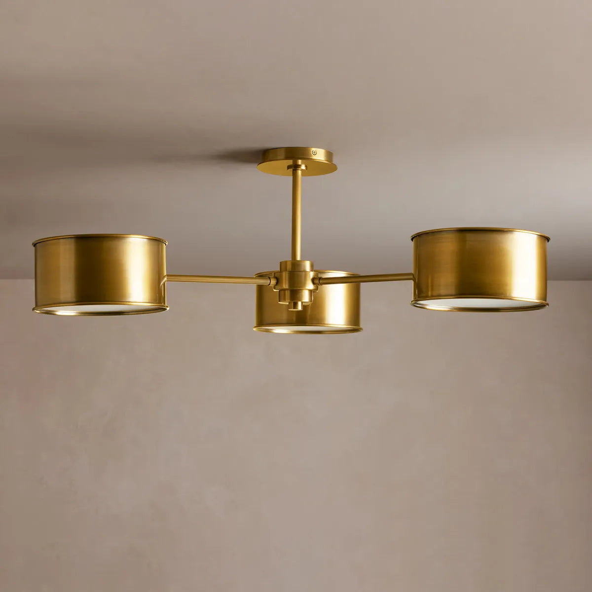 36-Inch Steel Ceiling Light with Diffused Shade for Living Room & Bedroom – French-Inspired Flush Mount Fixture | Thomler