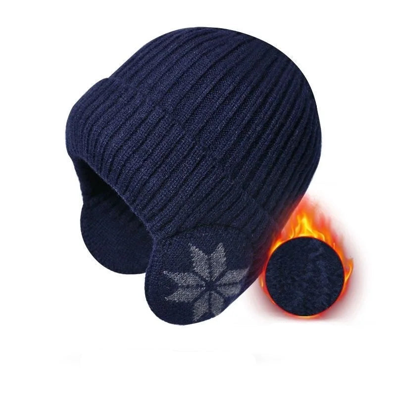 Ribbed Fleece-Lined Winter Hat with Built-In Ear Flaps for Men & Women | Thomler