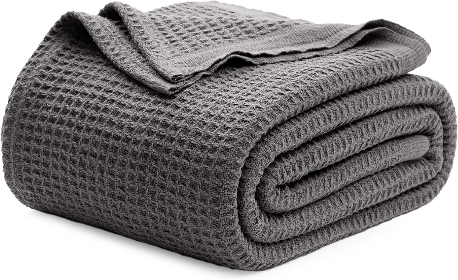 100% Cotton Waffle Weave Throw Blanket Queen King Breathable Lightweight Bed Cover for All Seasons Couch Sofa Bedroom Layering Textured | Thomler
