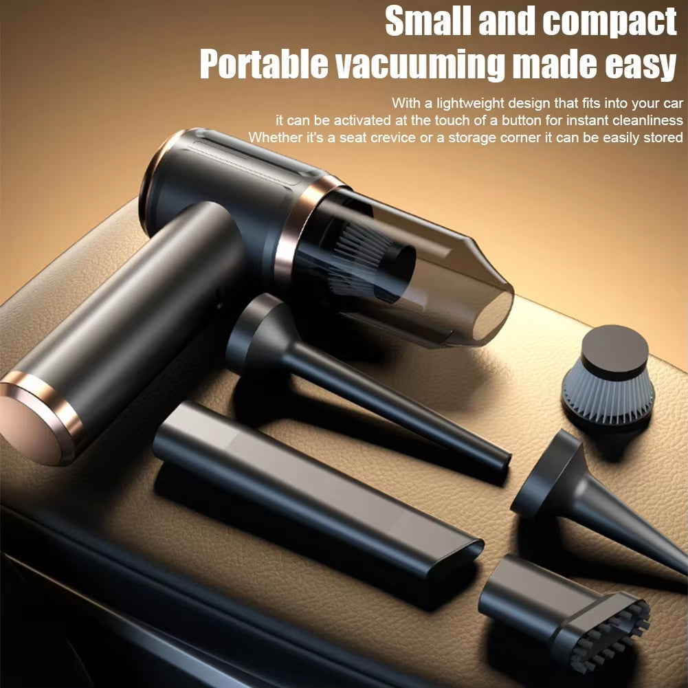 Handheld Cordless Auto Vacuum – 45000Pa High-Power Suction for Cars, Upholstery & Pet Hair | 5-in-1 Wet/Dry Cleaner | Thomler
