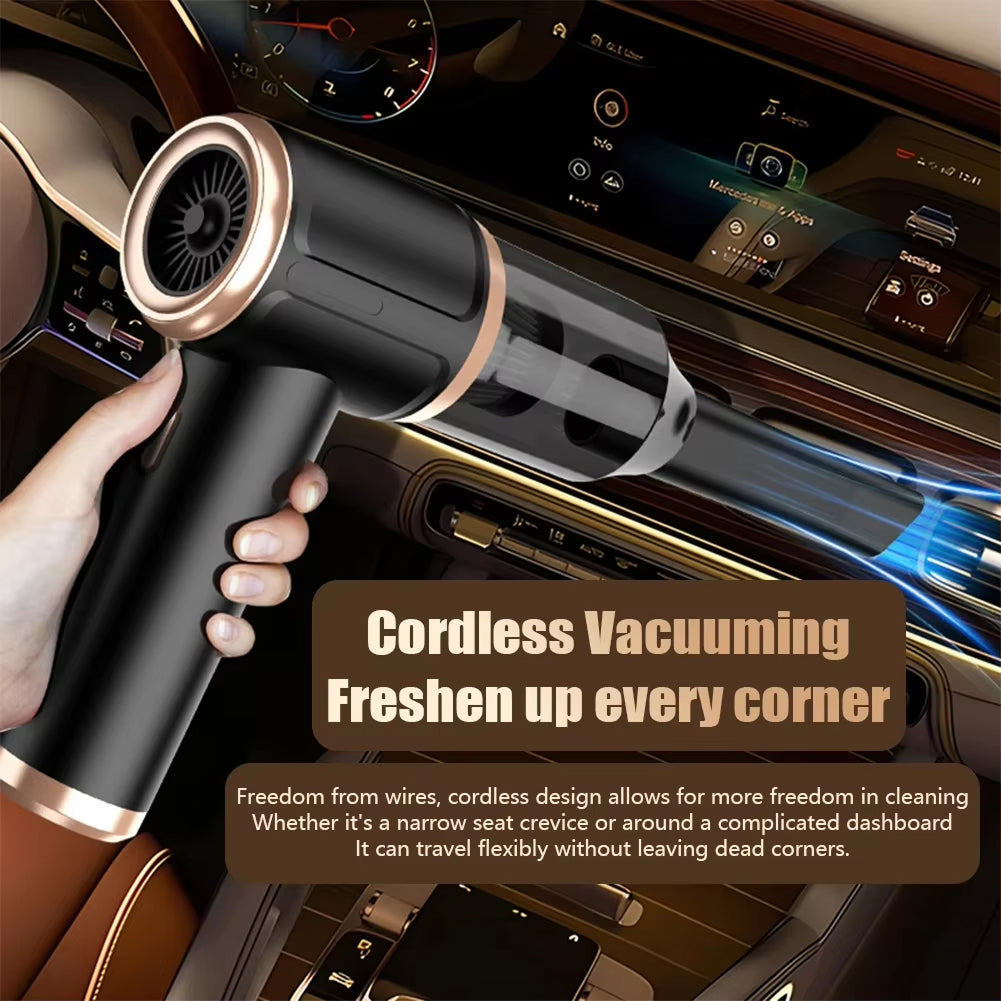 Handheld Cordless Auto Vacuum – 45000Pa High-Power Suction for Cars, Upholstery & Pet Hair | 5-in-1 Wet/Dry Cleaner | Thomler