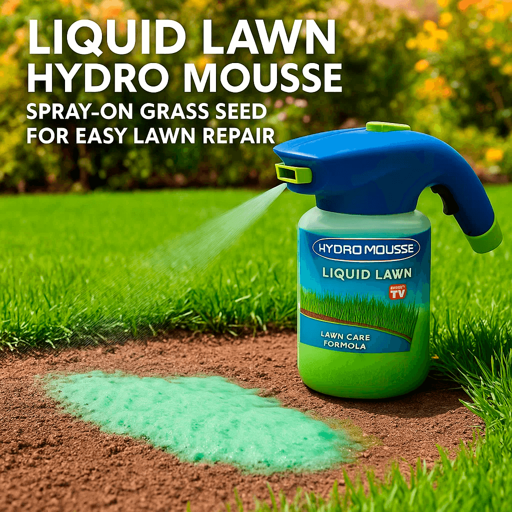 Spray-On Grass Seed Hydro Seeding System for Bare Spots & Dog Patches – Garden Hose Attachment Lawn Repair Kit for Quick Coverage & Green | Thomler