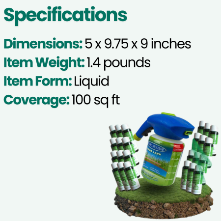 Spray-On Grass Seed Hydro Seeding System for Bare Spots & Dog Patches – Garden Hose Attachment Lawn Repair Kit for Quick Coverage & Green | Thomler