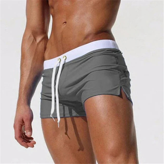 Men's Swim Trunks Quick-Dry Board Shorts with Drawstring Navy Gray Black Pool Beach Swim | Thomler